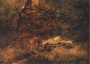 Maksymilian Gierymski Apple-tree over stream. France oil painting artist